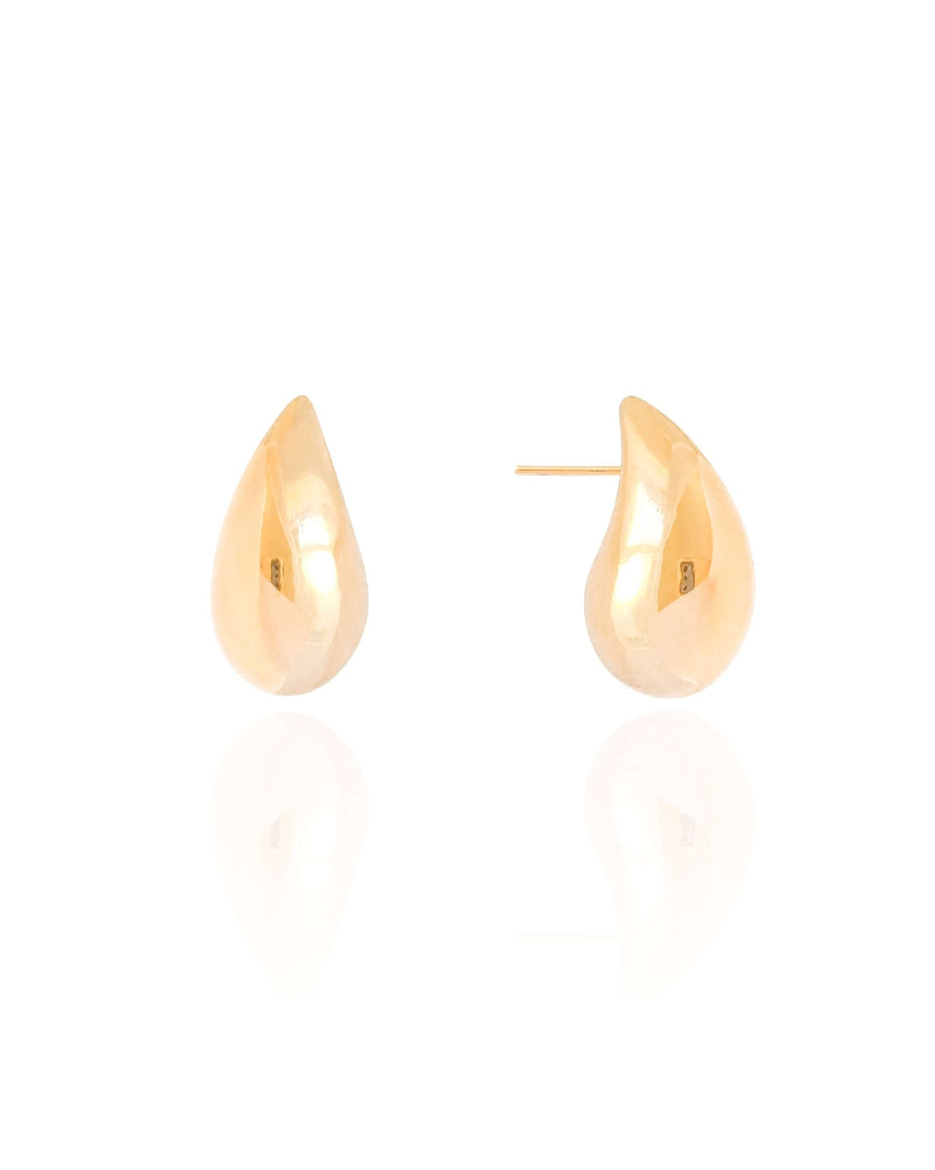 Brinco Gota Lisa 3.2 cm Banhado a Ouro 18K