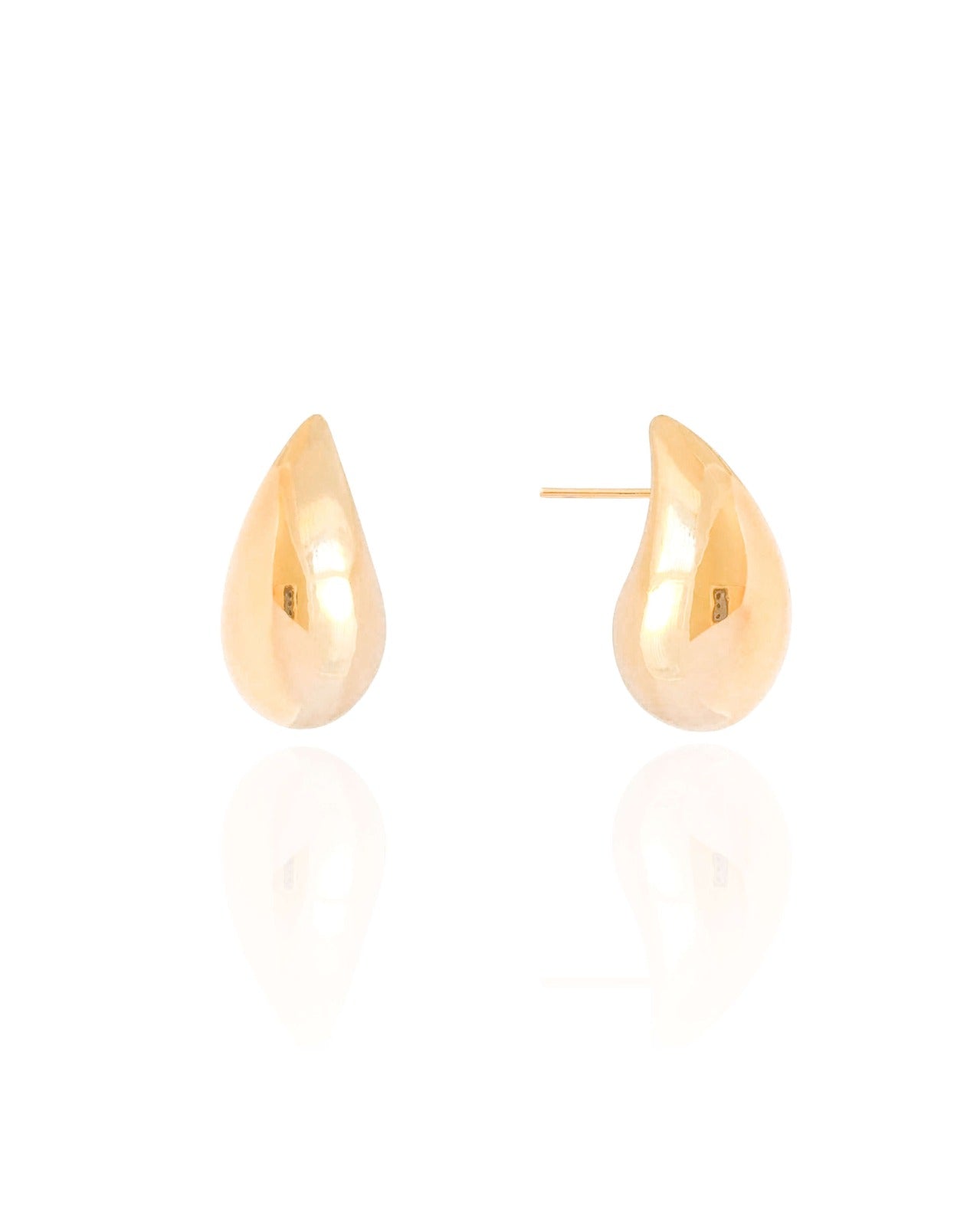 Brinco Gota Lisa 3.2 cm Banhado a Ouro 18K